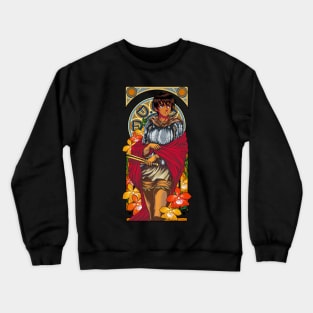 Art Nouveau of a Beautiful Warrior Crewneck Sweatshirt